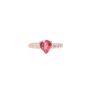 新品同様 パパラチアサファイア1.201ct ダイヤ0.29ct K18PG リング 10.5号 指輪 パパラチャサファイヤ/ピンクゴールド/ダイヤモンド 2.8g ジュエリー 0072【中古】 レディース