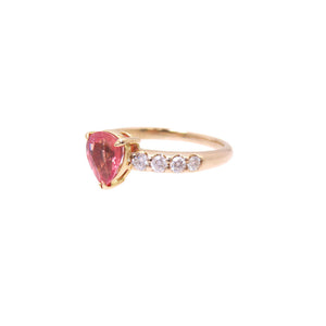 新品同様 パパラチアサファイア1.201ct ダイヤ0.29ct K18PG リング 10.5号 指輪 パパラチャサファイヤ/ピンクゴールド/ダイヤモンド 2.8g ジュエリー 0072【中古】 レディース