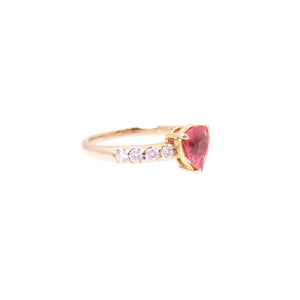 新品同様 パパラチアサファイア1.201ct ダイヤ0.29ct K18PG リング 10.5号 指輪 パパラチャサファイヤ/ピンクゴールド/ダイヤモンド 2.8g ジュエリー 0072【中古】 レディース