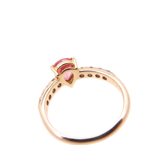 新品同様 パパラチアサファイア1.201ct ダイヤ0.29ct K18PG リング 10.5号 指輪 パパラチャサファイヤ/ピンクゴールド/ダイヤモンド 2.8g ジュエリー 0072【中古】 レディース