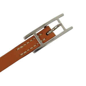 新品同様 エルメス アピ3 Hapi3 4連 レザー メタル ブラウン 茶 ブレスレット 0112【中古】HERMES