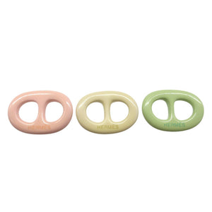 未使用 エルメス トリボー シェーヌダンクル ラッカーウッド アイボリー/パステルピンク/パステルグリーン スカーフリング 0115【中古】HERMES