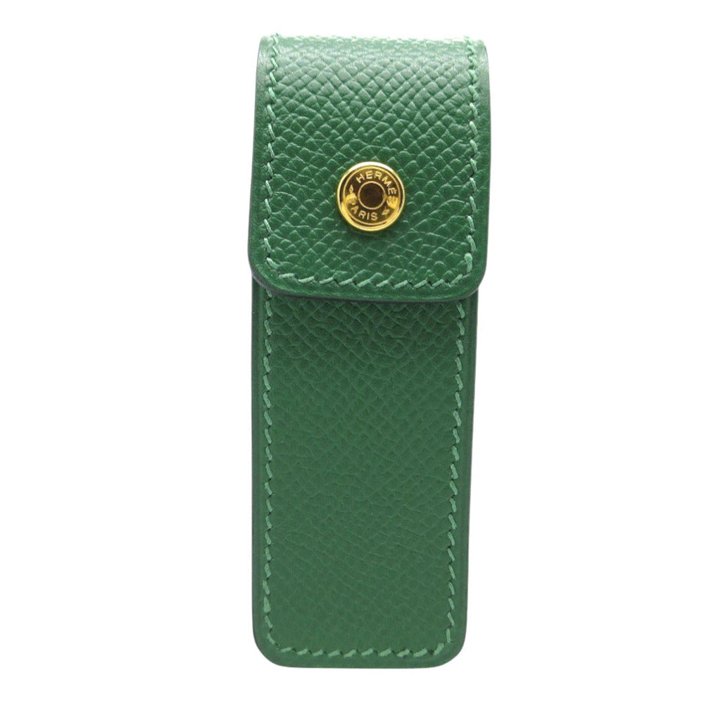 新品同様 エルメス チューイングガムケース クシュベル ヴェール ゴールド金具 セリエ 0130 【中古】 HERMES