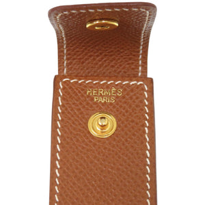 新品同様 エルメス リップ 印鑑 ガム ケース セリエ クシュベル ゴールド 茶 小物 0131【中古】HERMES