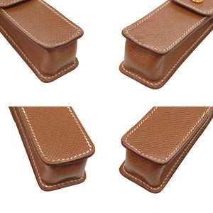 新品同様 エルメス リップ 印鑑 ガム ケース セリエ クシュベル ゴールド 茶 小物 0131【中古】HERMES