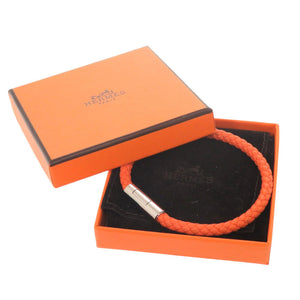 新品同様 エルメス ゴリアテ レザー オレンジ ブレスレット アクセサリー 0156 【中古】 HERMES