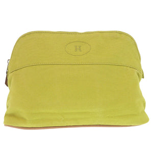 エルメス ボリード 25 MM キャンバス イエロー ポーチ バッグ 0157【中古】HERMES