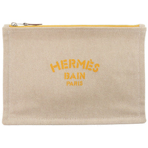 新品同様 エルメス ニューヨッティング PM コットン ベージュ ポーチ 0158【中古】HERMES