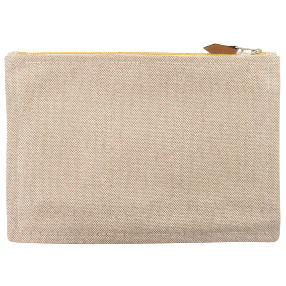 新品同様 エルメス ニューヨッティング PM コットン ベージュ ポーチ 0158【中古】HERMES