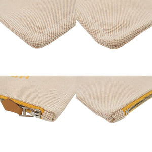 新品同様 エルメス ニューヨッティング PM コットン ベージュ ポーチ 0158【中古】HERMES