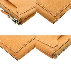 美品 エルメス クラリスPM シェーブル ナチュラルサブレ シルバー金具 □D刻印 コインケース 財布 0161 【中古】 HERMES