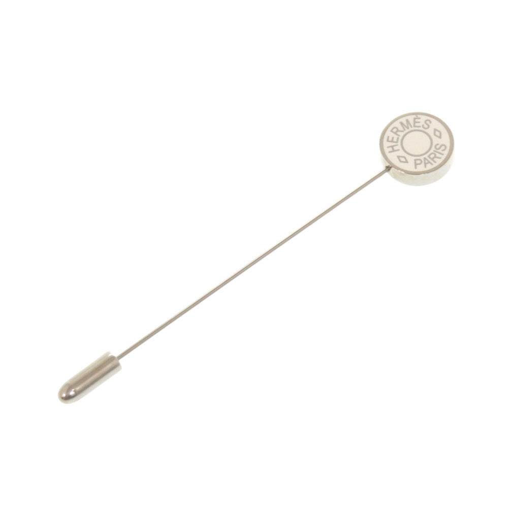 美品 エルメス セリエ メタル ホワイト ピンブローチ アクセサリー 白 0166 【中古】 HERMES