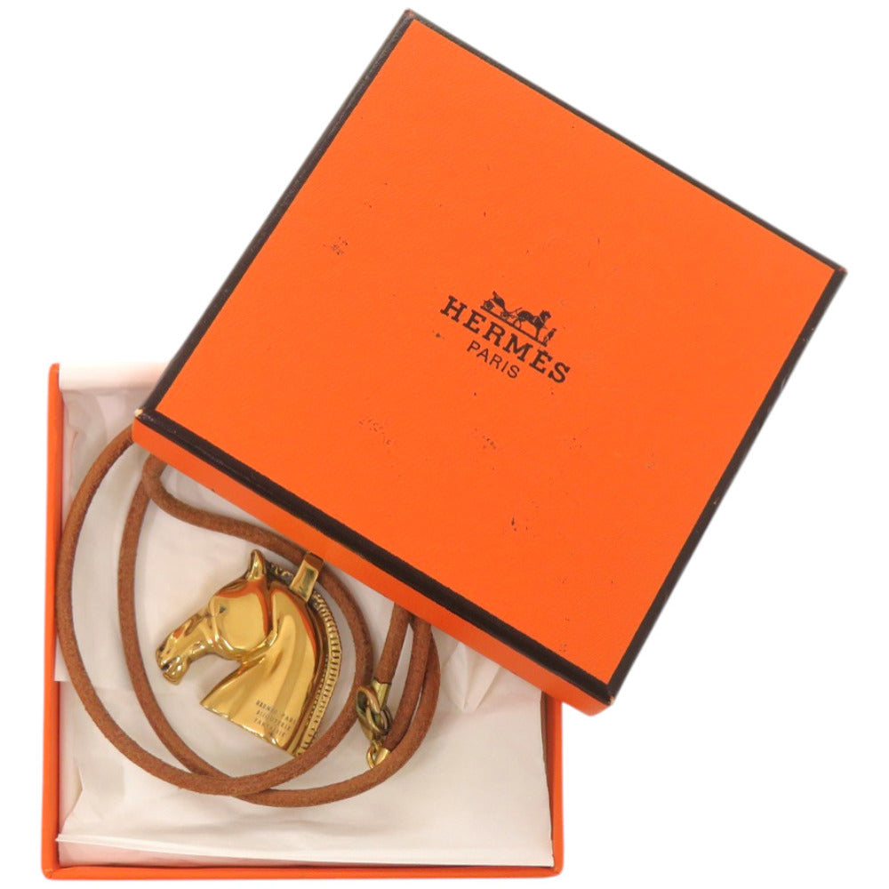 美品 エルメス シュバル ホース 馬 GP ゴールド ネックレス 0173【中古】HERMES