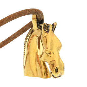 美品 エルメス シュバル ホース 馬 GP ゴールド ネックレス 0173【中古】HERMES