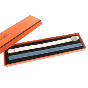 美品 エルメス セリエ ルーピング LOOPING ブレスレット レザー ホワイト J刻印 0176【中古】HERMES