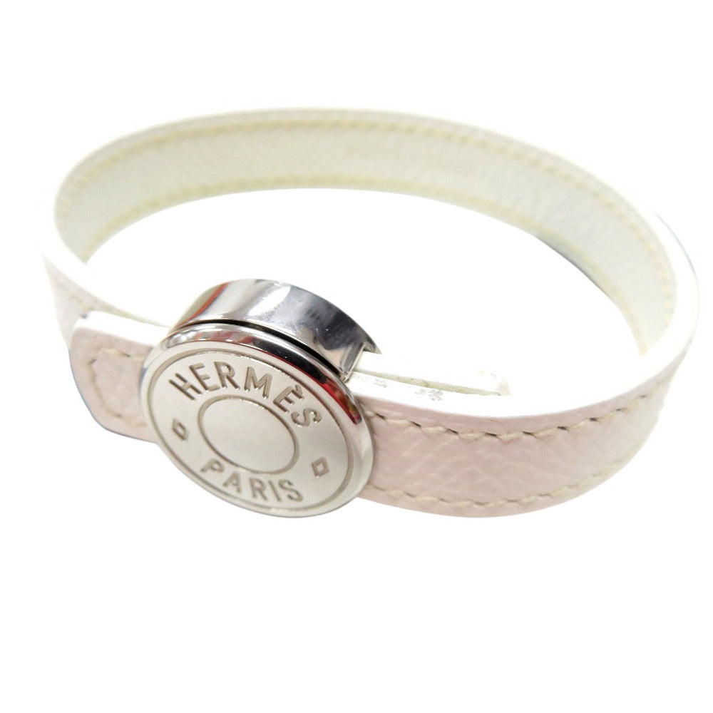 美品 エルメス セリエ ルーピング LOOPING ブレスレット レザー ホワイト J刻印 0176【中古】HERMES
