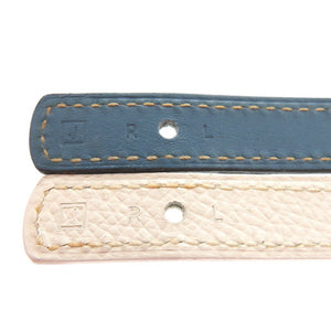 美品 エルメス セリエ ルーピング LOOPING ブレスレット レザー ホワイト J刻印 0176【中古】HERMES