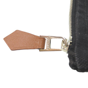 エルメス フラットヨッティング GM シェヴロン アバカ ポーチ コットン ブラック 黒 0195【中古】HERMES