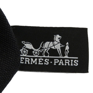 エルメス フラットヨッティング GM シェヴロン アバカ ポーチ コットン ブラック 黒 0195【中古】HERMES