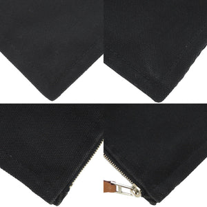 エルメス フラットヨッティング GM シェヴロン アバカ ポーチ コットン ブラック 黒 0195【中古】HERMES
