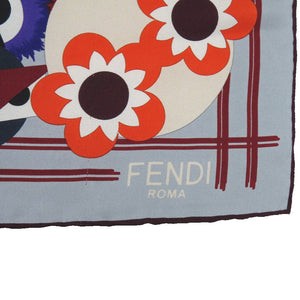 美品 フェンディ モンスター グレー パープル オレンジ スカーフ 0202【中古】FENDI