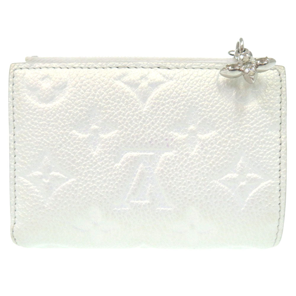 美品 ルイ ヴィトン ポルトフォイユ リサ M12674 シルバー金具 モノグラムアンプラント SNOW ホワイト 白 LV 二つ折り財布 0215【中古】LOUIS VUITTON
