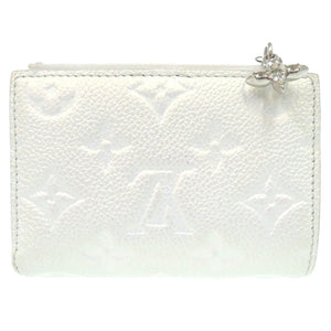 美品 ルイ ヴィトン ポルトフォイユ リサ M12674 シルバー金具 モノグラムアンプラント SNOW ホワイト 白 LV 二つ折り財布 0215【中古】LOUIS VUITTON