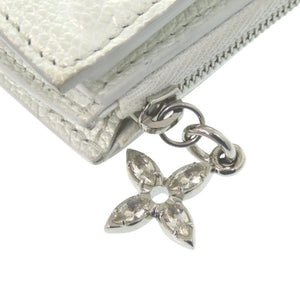 美品 ルイ ヴィトン ポルトフォイユ リサ M12674 シルバー金具 モノグラムアンプラント SNOW ホワイト 白 LV 二つ折り財布 0215【中古】LOUIS VUITTON