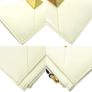 未使用 ヴァレンティノ ガラヴァーニ ローマンスタッズ 1W2P0Y06BSF パスケース レザー ゴールド金具 ホワイト カードケース コインケース 白 0221【中古】Valentino Garavani