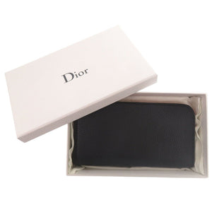 美品 クリスチャンディオール DIORISSIMO ラウンドファスナー レザー ブラック/ピンク 長財布 黒 0232【中古】Christian Dior