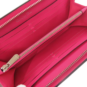 美品 クリスチャンディオール DIORISSIMO ラウンドファスナー レザー ブラック/ピンク 長財布 黒 0232【中古】Christian Dior