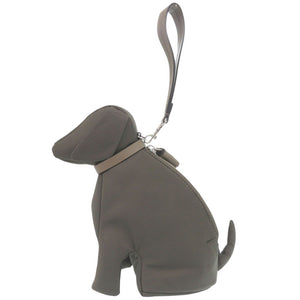 美品 アニヤ ハインドマーチ DOG 犬 ナイロン/レザー グレー ポーチ 0238【中古】Anya Hindmarch