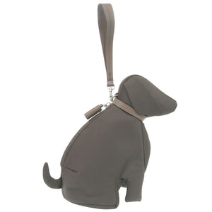 美品 アニヤ ハインドマーチ DOG 犬 ナイロン/レザー グレー ポーチ 0238【中古】Anya Hindmarch