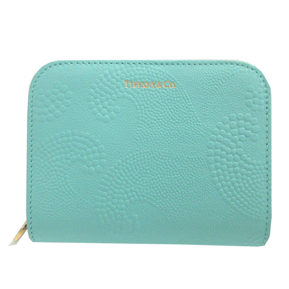 未使用 ティファニー レクタンギュラー レザー ブルー 青 コインケース 財布 0242【中古】TIFFANY