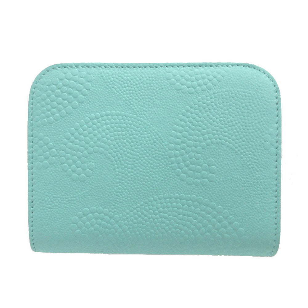 未使用 ティファニー レクタンギュラー レザー ブルー 青 コインケース 財布 0242【中古】TIFFANY