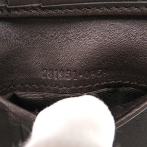 美品 グッチ 231951 GGスプリーム ブラウン 二つ折り財布 0260【中古】GUCCI