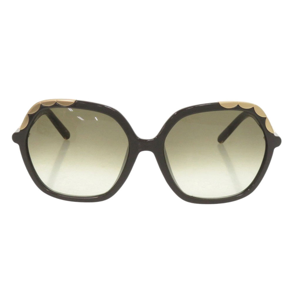 新品同様 クロエ CE647SA プラスチック グリーン ブラウンサングラス 0266【中古】Chloe