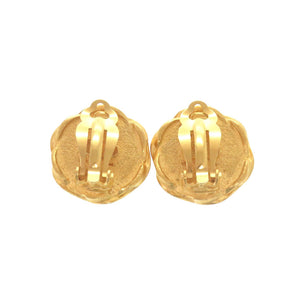 美品 シャネル ヴィンテージ ココマーク メタル ゴールド ブラック イヤリング 0269【中古】CHANEL