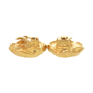 美品 シャネル ヴィンテージ ココマーク メタル ゴールド ブラック イヤリング 0269【中古】CHANEL