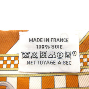 美品 エルメス ツイリー 馬勒とチャーム スカーフ シルク キャラメル/ブラン/ブロンズ 0327【中古】HERMES