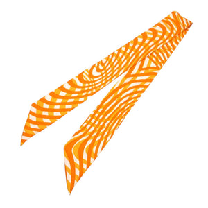 美品 エルメス ツイリー スカーフ シルク オレンジ/ホワイト 0328【中古】HERMES