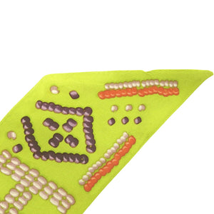 エルメス ツイリー ケリー アン ペルル KELLY EN PERLES Hロゴ シルク イエロー パープル オレンジ スカーフ 0333【中古】HERMES