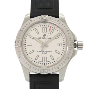 ブライトリング コルト41 A17313 SS ラバー アイボリー ブラック 自動巻き 腕時計 0419【中古】BREITLING