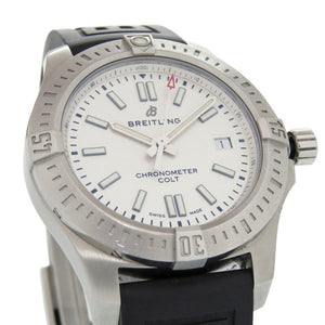 ブライトリング コルト41 A17313 SS ラバー アイボリー ブラック 自動巻き 腕時計 0419【中古】BREITLING