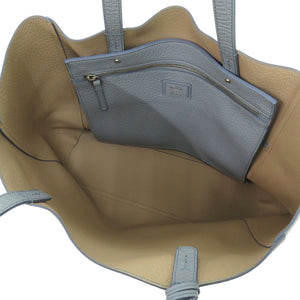 美品 トッズ レザー シボ革 ブルーグレー トートバッグ 0439【中古】TOD’S