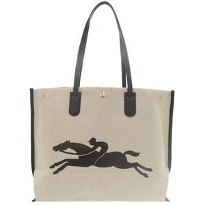 美品 ロンシャン キャンバス ベージュ トートバッグ 0442【中古】Longchamp