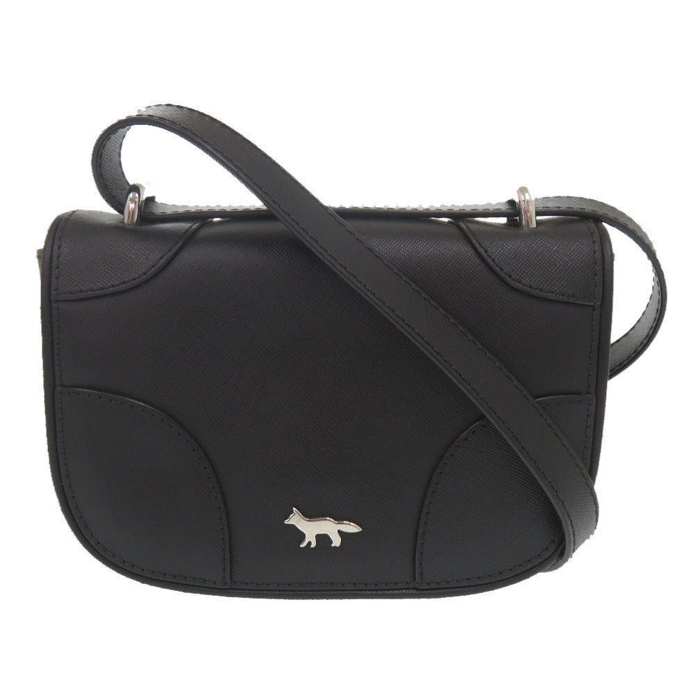 美品 メゾンキツネ MINI BOOGIE レザー ブラック ショルダーバッグ 黒 0445【中古】MAISON KITSUNE