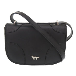 美品 メゾンキツネ MINI BOOGIE レザー ブラック ショルダーバッグ 黒 0445【中古】MAISON KITSUNE