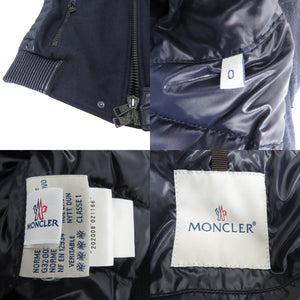 美品 モンクレール ドッキング ダウンジャケット 黒ワッペン ダウン フェザー ネイビー 0448【中古】MONCLER