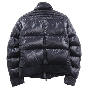 美品 モンクレール ドッキング ダウンジャケット 黒ワッペン ダウン フェザー ネイビー 0448【中古】MONCLER